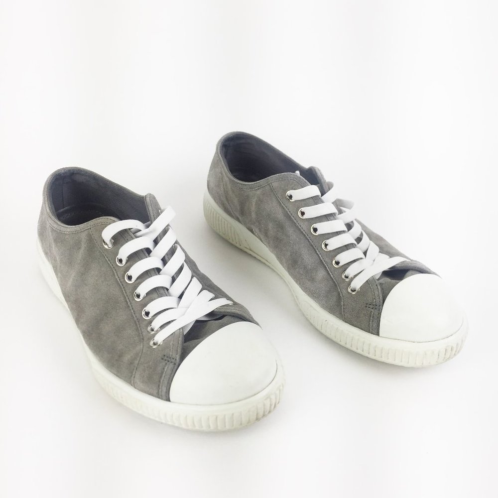 Prada Grey Suede Low Top Sneakers SZ 5.5
